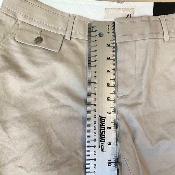 Banana Republic Women Flared Khaki Pants size 10 Beige Mid Rise Stretch NWT - Picture 5 of 10